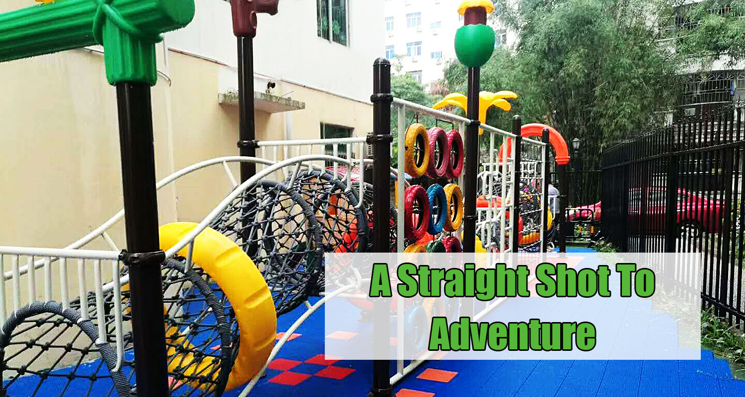 Outdoor Kids Cargo Net Climbing Frame with Slide